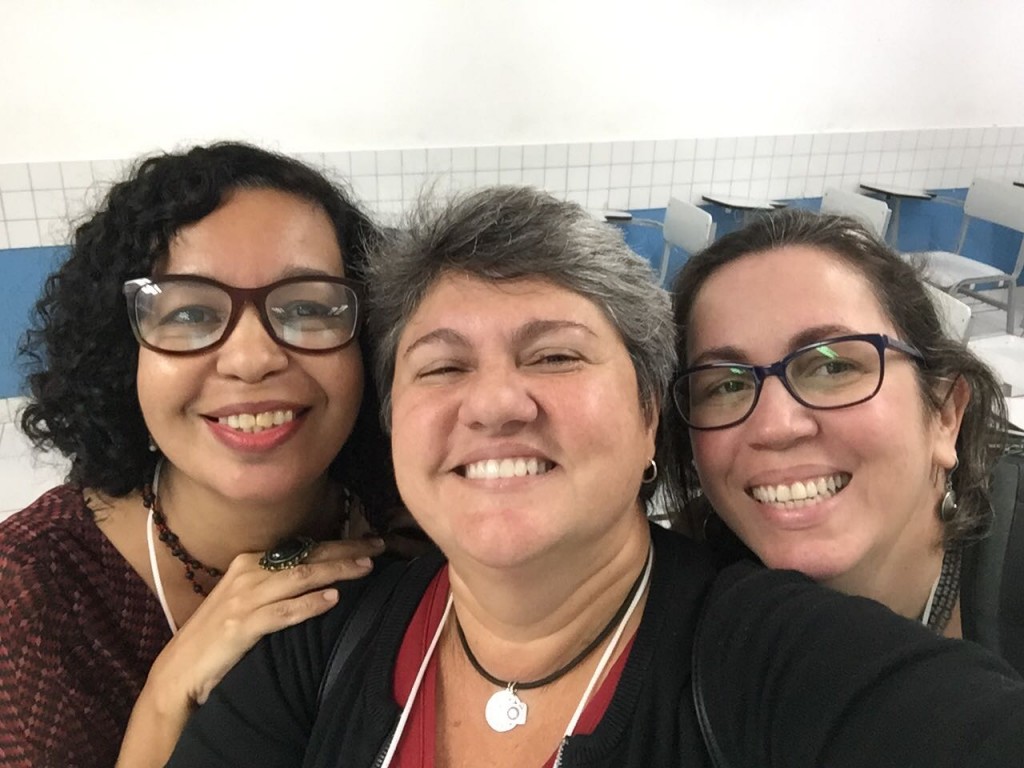 Professoras Carla Patrícia, Renata Victor e Thelma Guerra.
