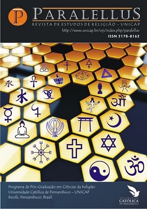 Capa da Revista Paralellus contendo símbolos de algumas religiões dentro de hexágonos